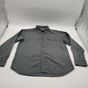 Planet Earth Mens XL Gray Textured Stripe Long Sleeve Button Down Shirt 35370